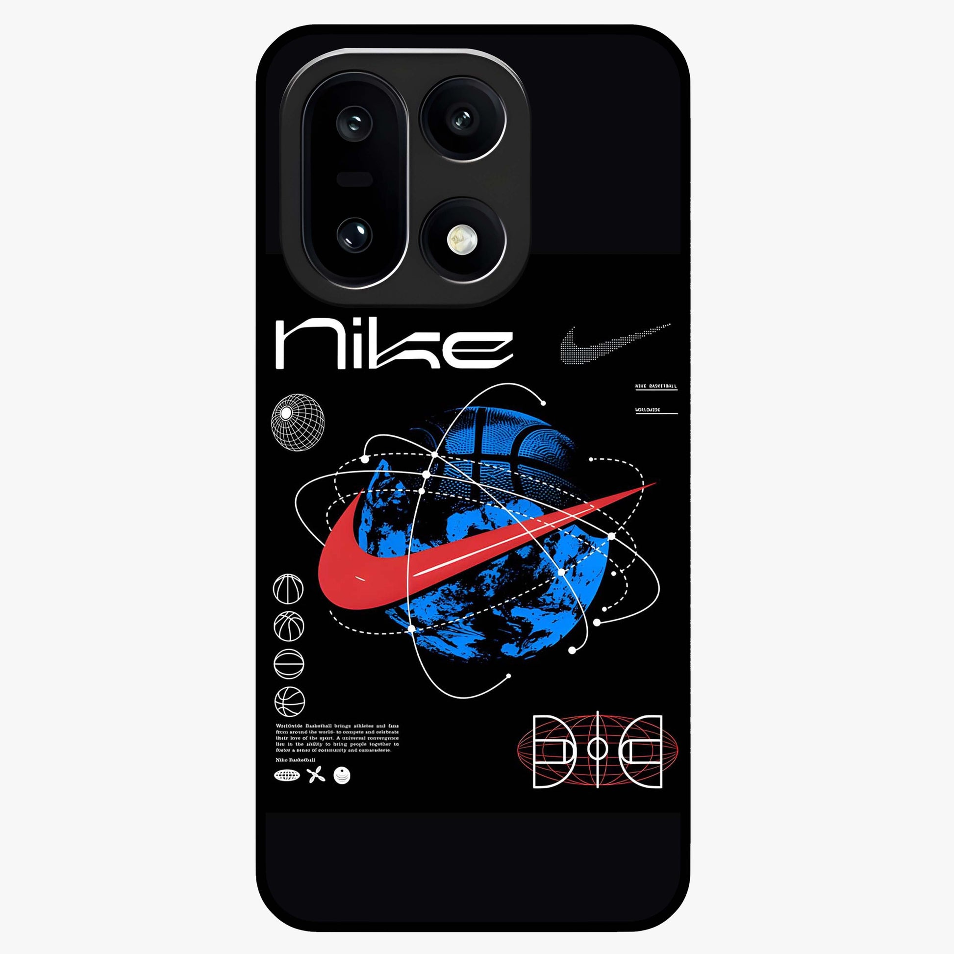Gravity Sports Fusion Glass Case for 1+15 dynamic front view featuring bold sports inspired fusion artwork