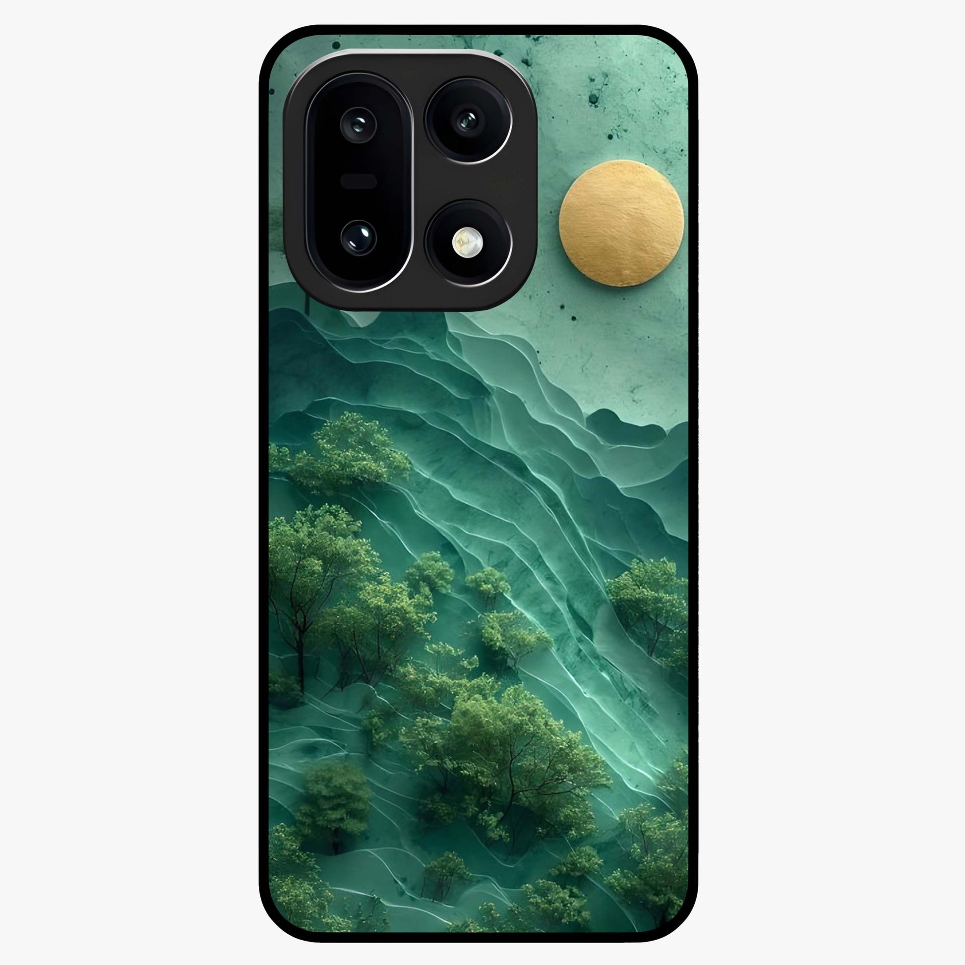 Green Hills With Sun Glass Case for 1+15 scenic front view featuring rolling hills under warm sunlight