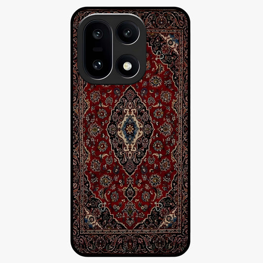Heritage Carpet Royale Glass Case for 1+15 showing full back design in clean flat view with royal carpet-inspired artwork and glossy glass finish.