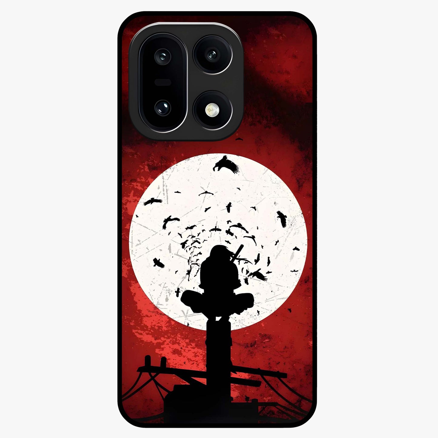 Itachi Limited Edition Naruto Anime Case Glass Case for 1+15 bold front view featuring intense anime character artwork