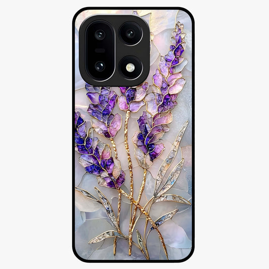 Lavender Dream Glow Glass Case for 1+15 radiant front view featuring glowing lavender inspired artwork