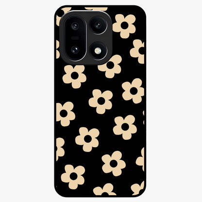Little Daisy Flower Retro Pattern Glass Case for 1+15 cheerful front view featuring retro daisy floral pattern artwork