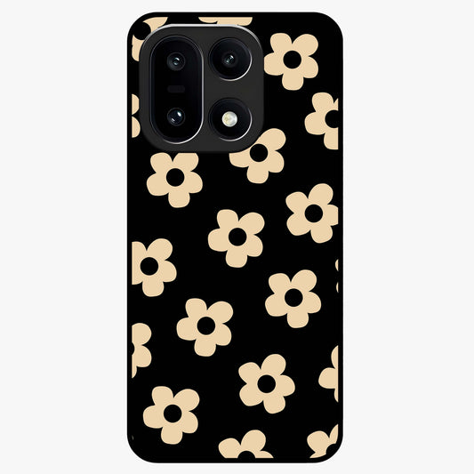 Little Daisy Flower Retro Pattern Glass Case for 1+15 cheerful front view featuring retro daisy floral pattern artwork