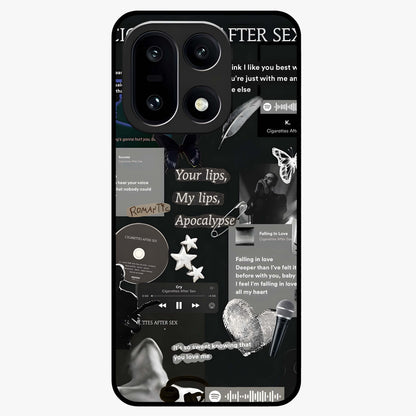 Midnight Love Echo Glass Case for 1+15 romantic front view featuring subtle love inspired artwork in dark tones