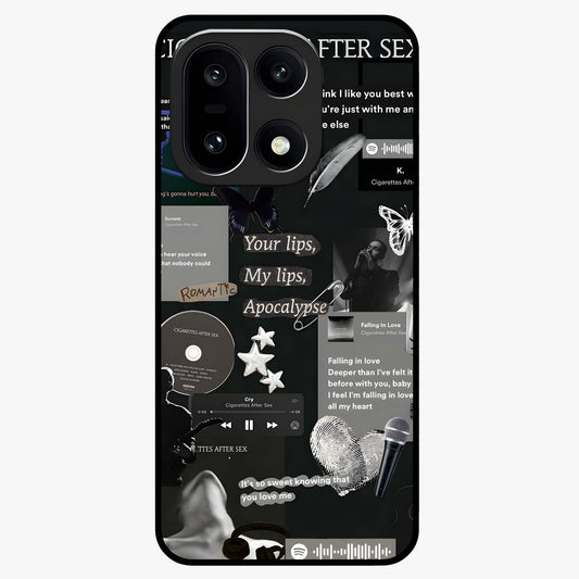 Midnight Love Echo Glass Case for 1+15 romantic front view featuring subtle love inspired artwork in dark tones