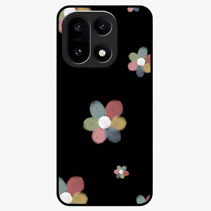 Minimal Floral Charm Glass Case for 1+15 clean front view featuring simple floral artwork with elegant detailing