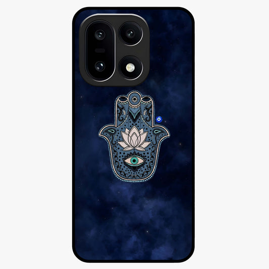 Mystic Calm Shield Glass Case for 1+15 serene front view featuring symbolic shield artwork in calming tones