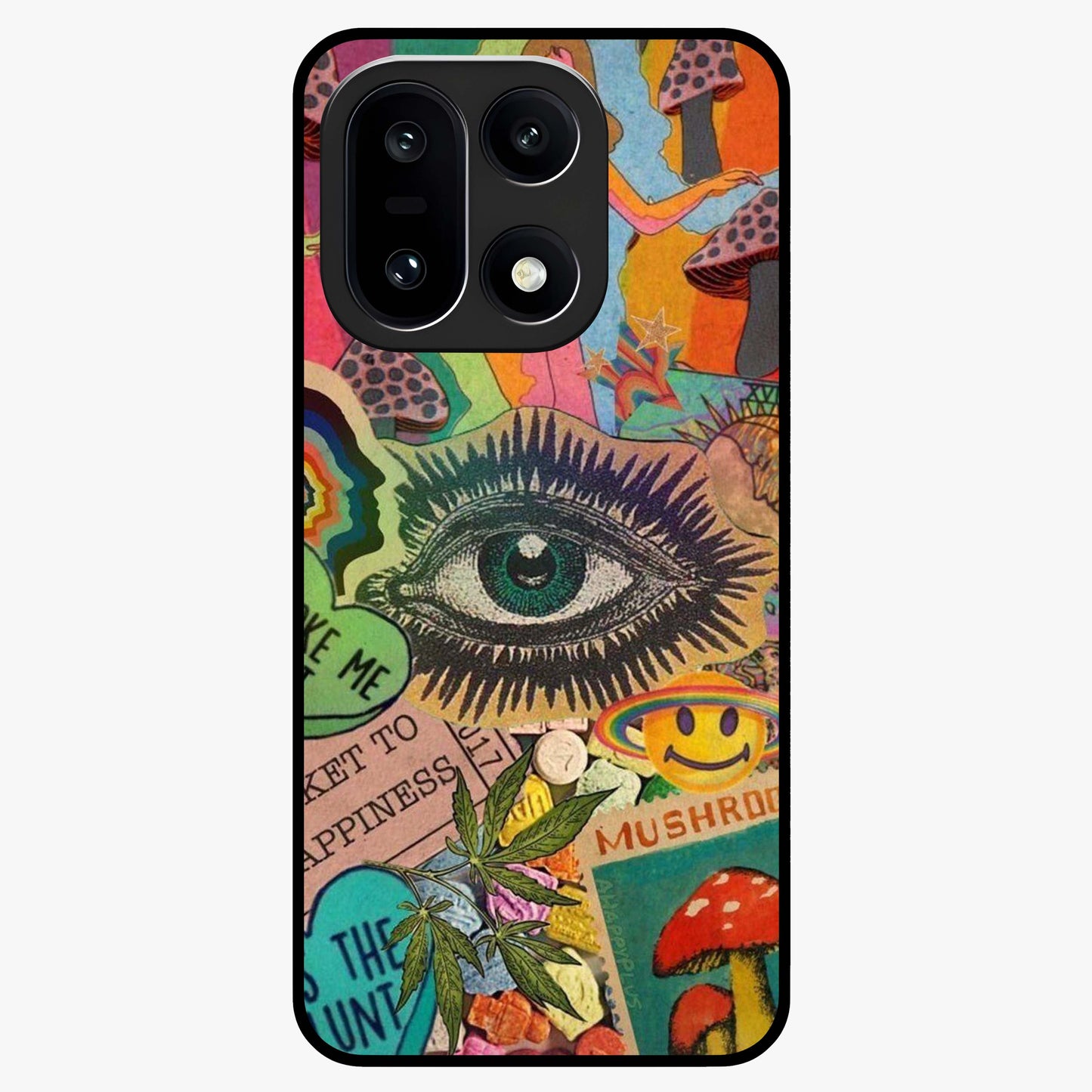 Mystic Eye Wonderland Glass Case for 1+15 bold front view featuring detailed mystical eye artwork