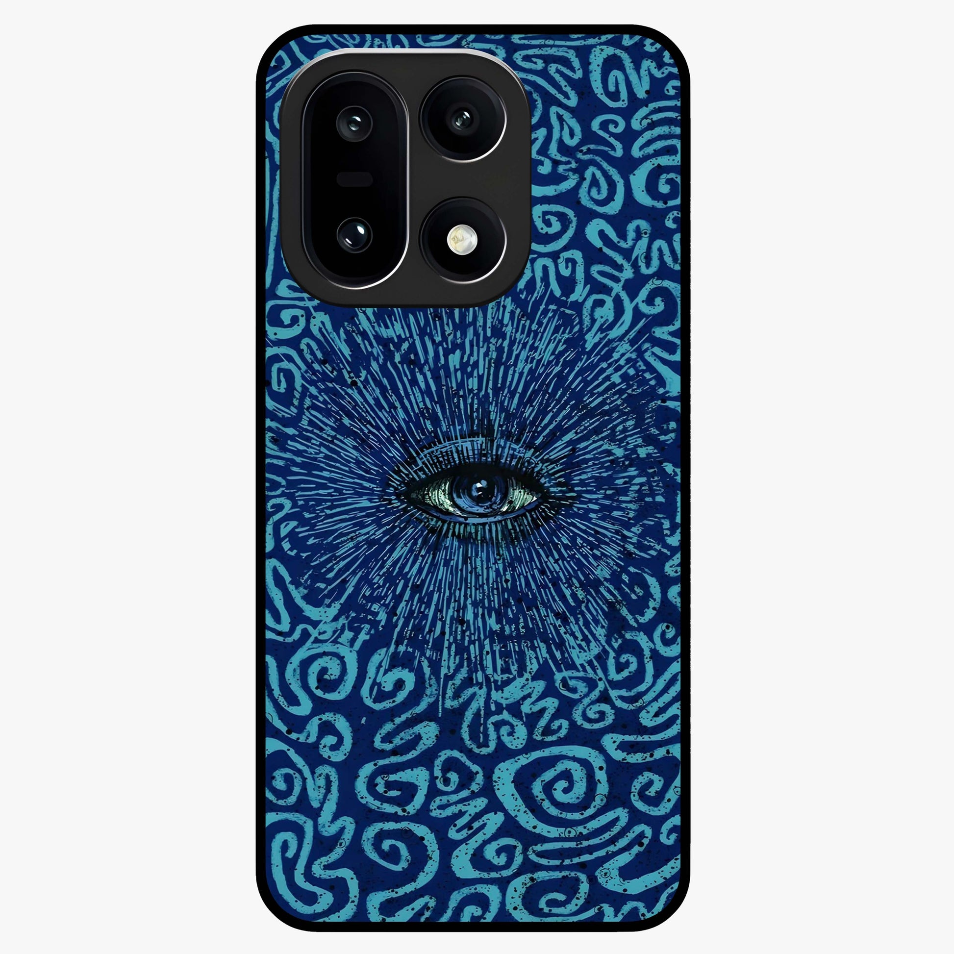 Mystic Inner Eye Glass Case for 1+15 dramatic front view featuring powerful inner eye inspired artwork