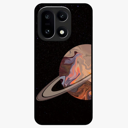 Mystic Saturn Aesthetic Glass Case for 1+15 celestial front view featuring Saturn inspired cosmic artwork