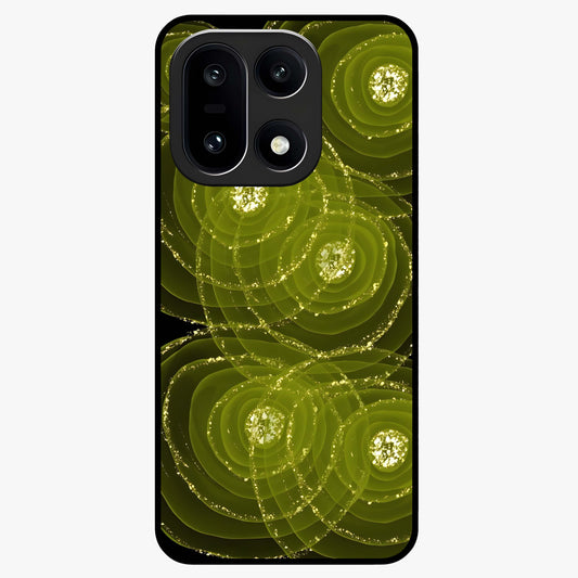 Neon Orbit Bloom Marble Glass Case for 1+15 artistic front view featuring marble texture with neon orbit accents