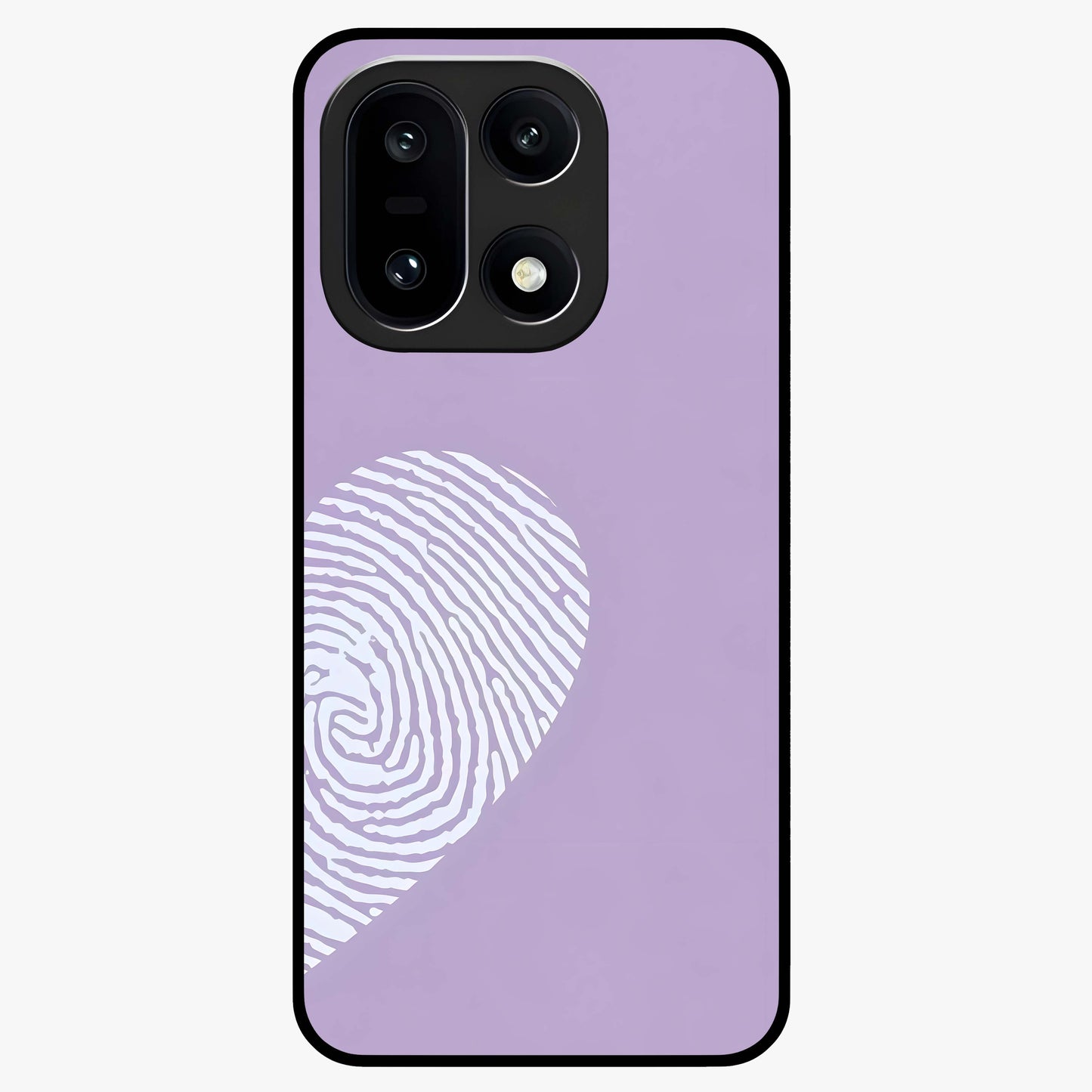 Our Hearts Match Glass Case for 1+15 sweet front view featuring couple themed heart artwork