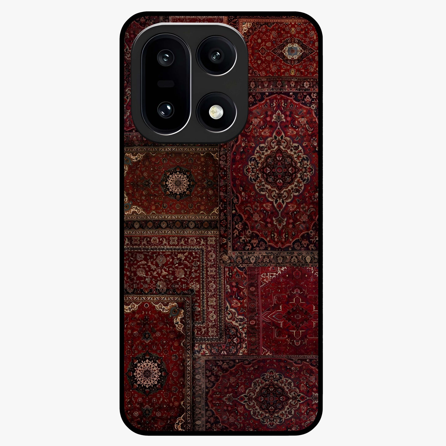 Persian Velvet Tale Glass Case for 1+15 luxurious front view featuring velvet inspired Persian pattern artwork