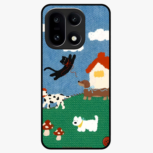 Pet Adventures Glass Case for 1+15 playful front view featuring cute pet themed artwork