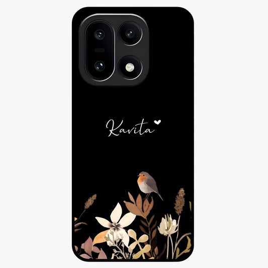 Quiet Garden Tune Glass Case for 1+15 serene front view featuring peaceful floral garden artwork