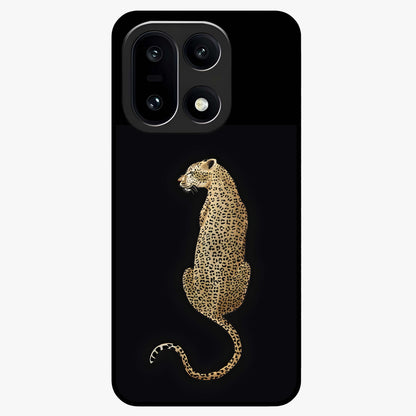 Regal Leopard Glass Case for 1+15 bold front view featuring majestic leopard artwork with rich tones