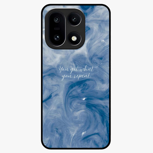 Repeat Your Destiny Glass Case for 1+15 motivational front view featuring bold typography artwork