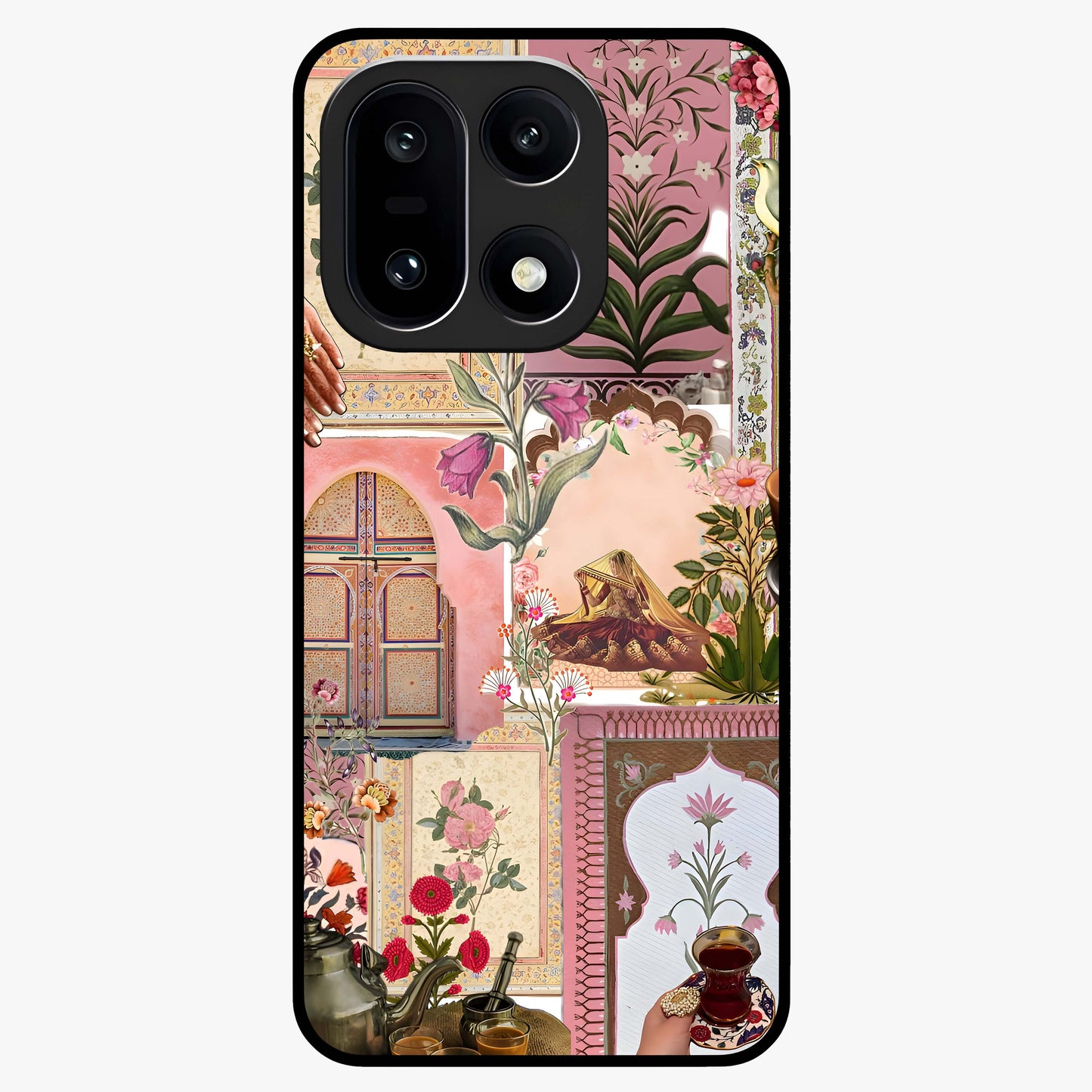 Royal Pink Legacy Glass Case for 1+15 elegant front view featuring luxurious pink themed artistic artwork