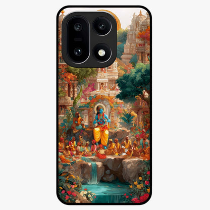 Sacred Sunlight Gods Glass Case for 1+15 powerful front view featuring divine artwork bathed in golden sunlight