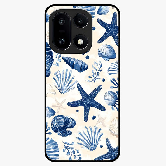 Seaside Starfish Magic Glass Case for 1+15 cheerful front view featuring starfish artwork in ocean tones