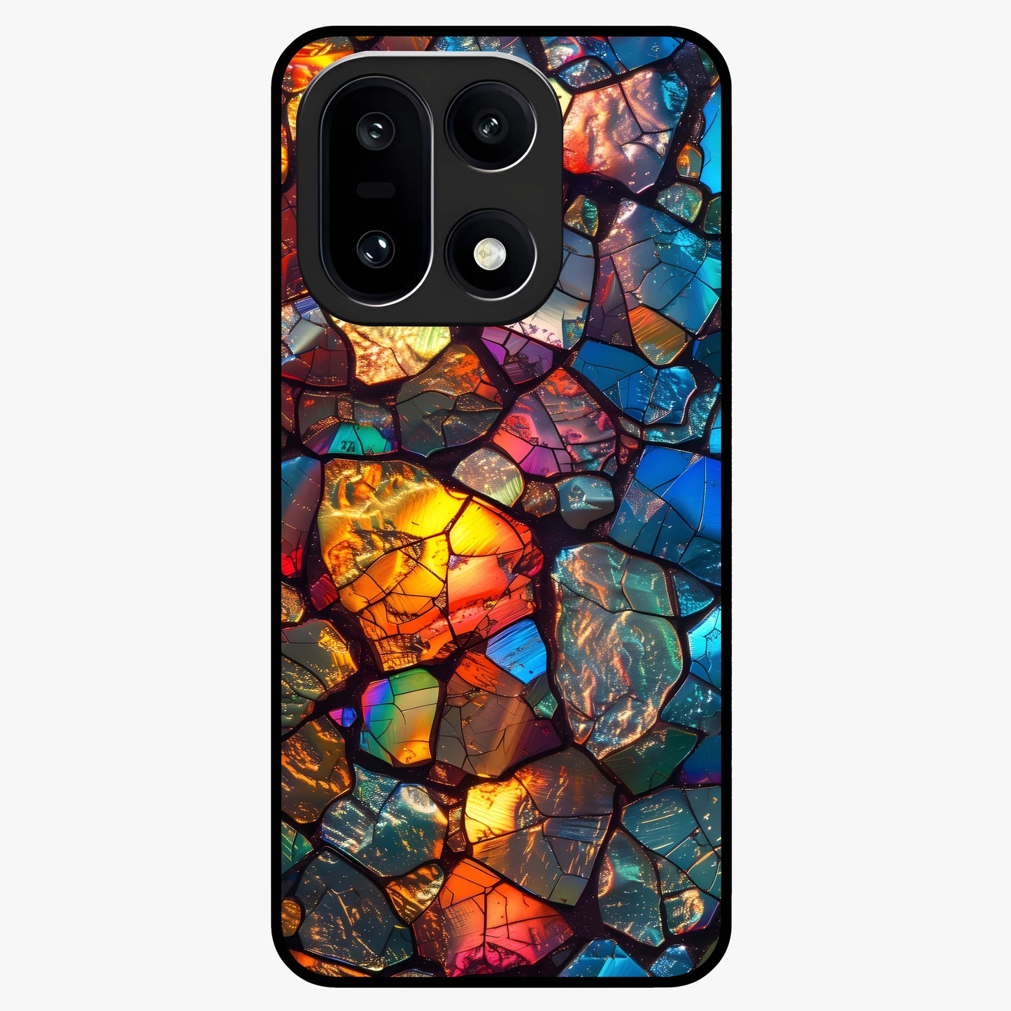 Shattered Light Glass Case for 1+15 artistic front view featuring abstract broken light inspired artwork