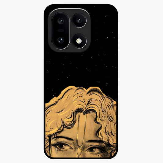 Shri Krishna Art Glass Case for 1+15 devotional front view featuring detailed Krishna inspired artwork