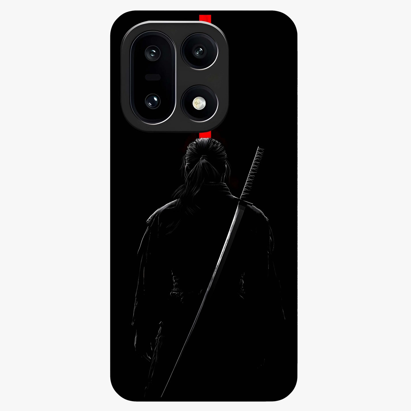 Silent Blade Resolve Glass Case for 1+15 bold front view featuring stealth warrior inspired artwork