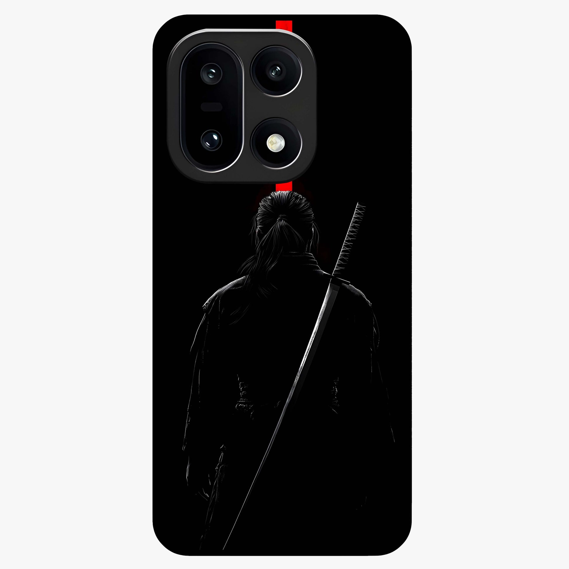 Silent Blade Resolve Glass Case for 1+15 bold front view featuring stealth warrior inspired artwork