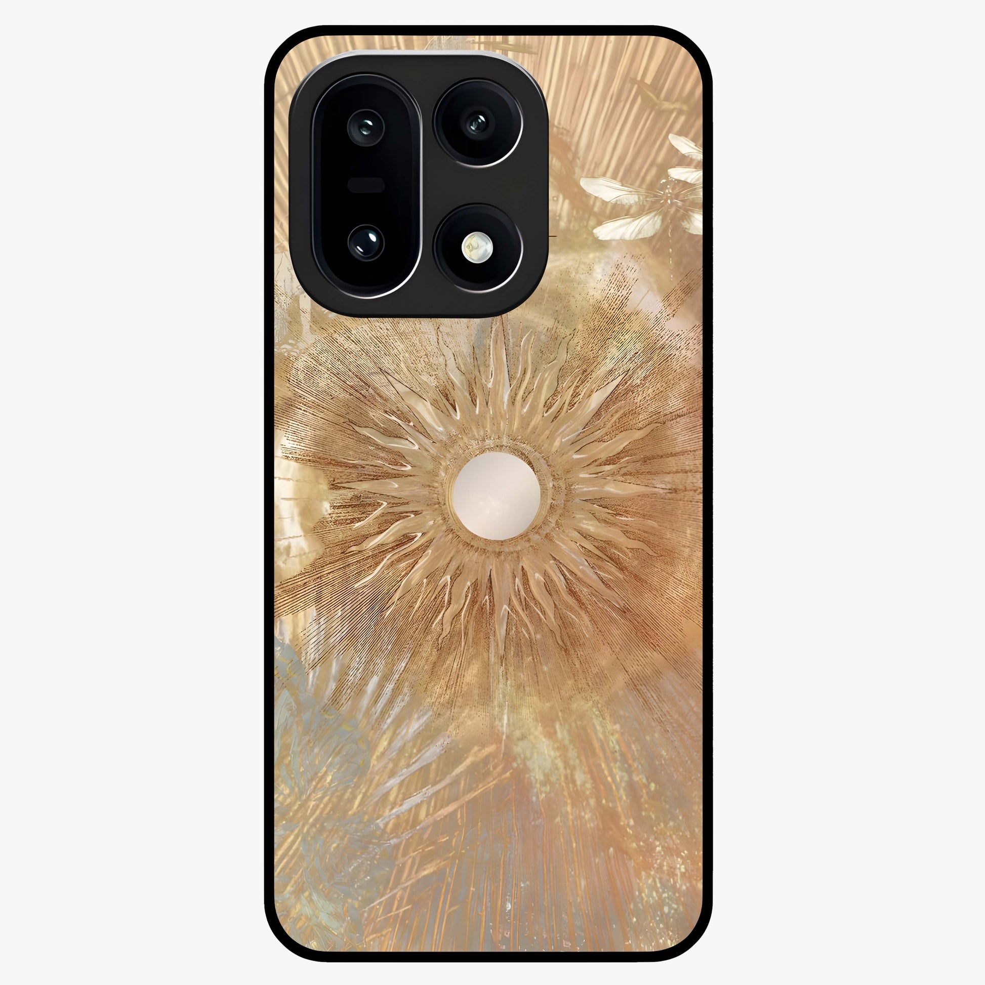 Silken Whirl Glass Case for 1+15 elegant front view featuring smooth abstract swirl artwork