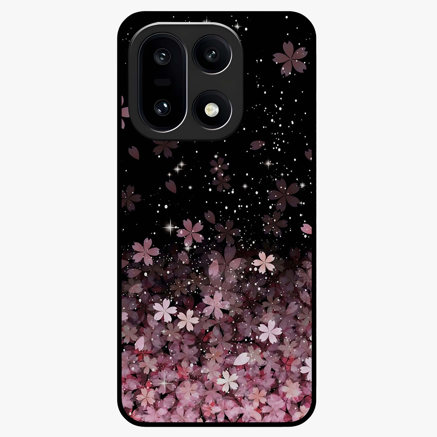 Small Starry Flowers Glass Case for 1+15 charming front view featuring tiny floral artwork with star accents