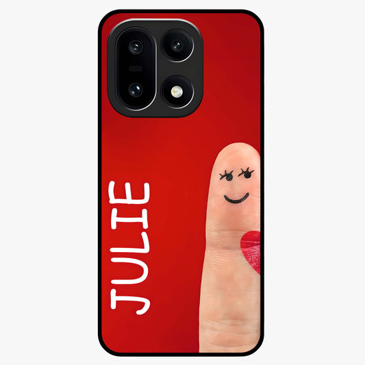 Smiling Love Sign Glass Case for 1+15 romantic front view featuring love sign inspired artwork