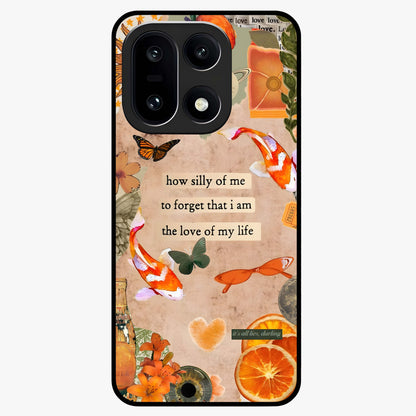 Soft Chaos Aesthetic Glass Case for 1+15 artistic front view featuring abstract chaotic artwork in soft pastel tones