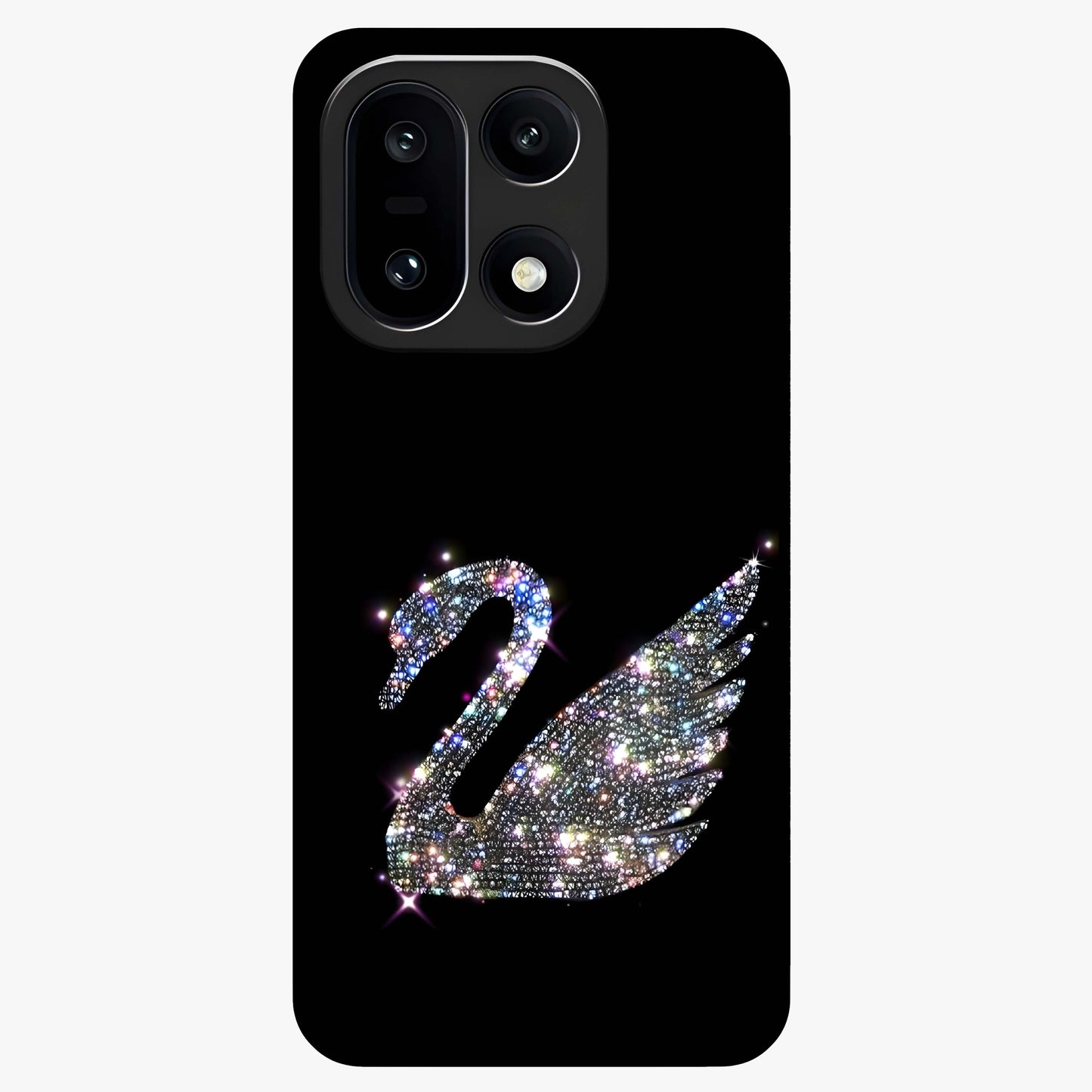 Starlit Swan Grace Glass Case for 1+15 graceful front view featuring swan artwork under shimmering night sky