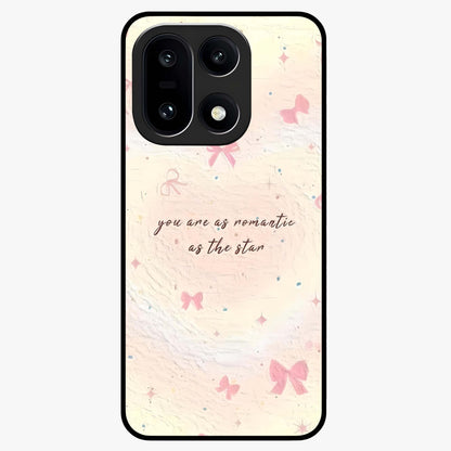 Starry Bow Romance Glass Case for 1+15 charming front view featuring romantic bow artwork with star accents