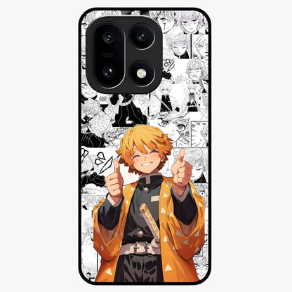 Thunder Smile Hero Glass Case for 1+15 bold front view featuring powerful hero inspired artwork with electric tones