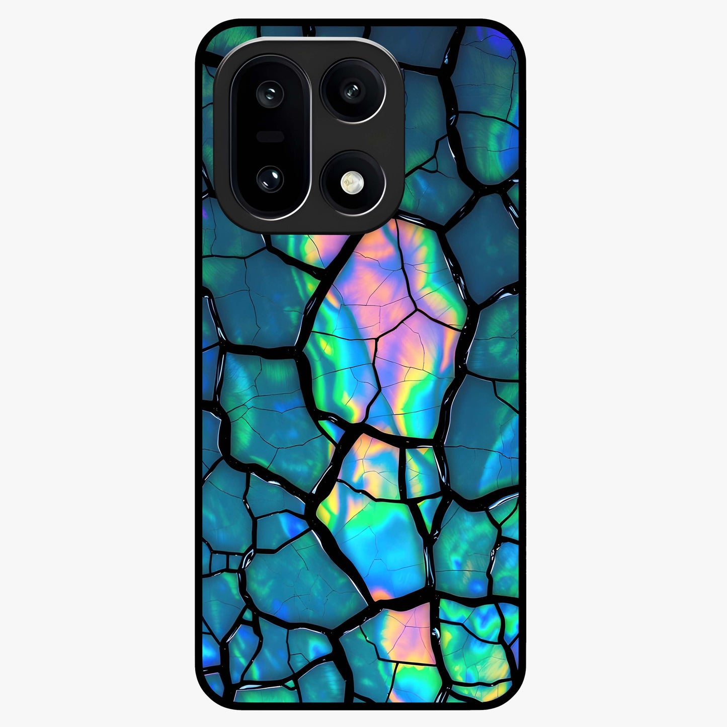 Tropical Wing Vibe Glass Case for 1+15 vibrant front view featuring wing inspired artwork with tropical colors