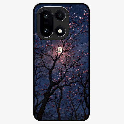 Twilight Sakura Serenade Glass Case for 1+15 elegant front view featuring cherry blossom artwork under twilight sky