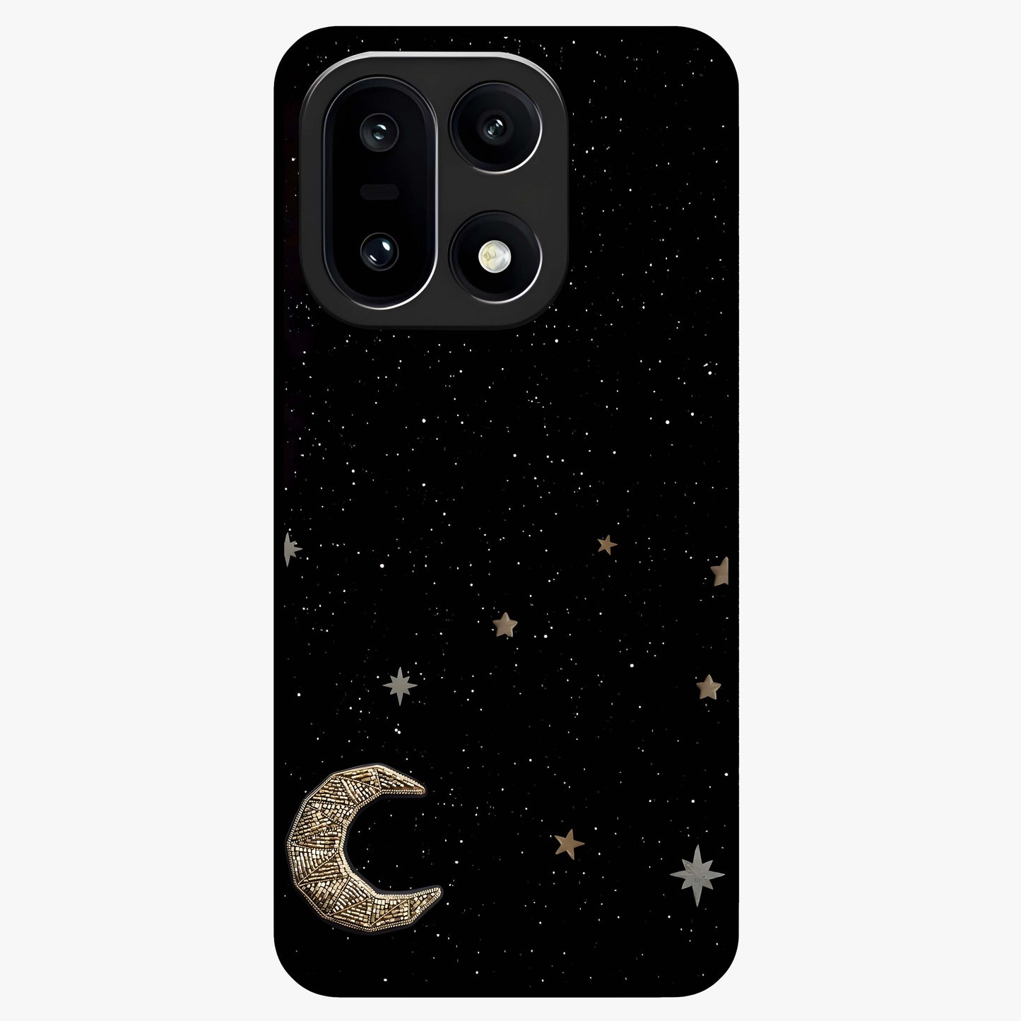 Twinkle Star With Half Moon Glass Case for 1+15 dreamy front view featuring star and crescent moon artwork