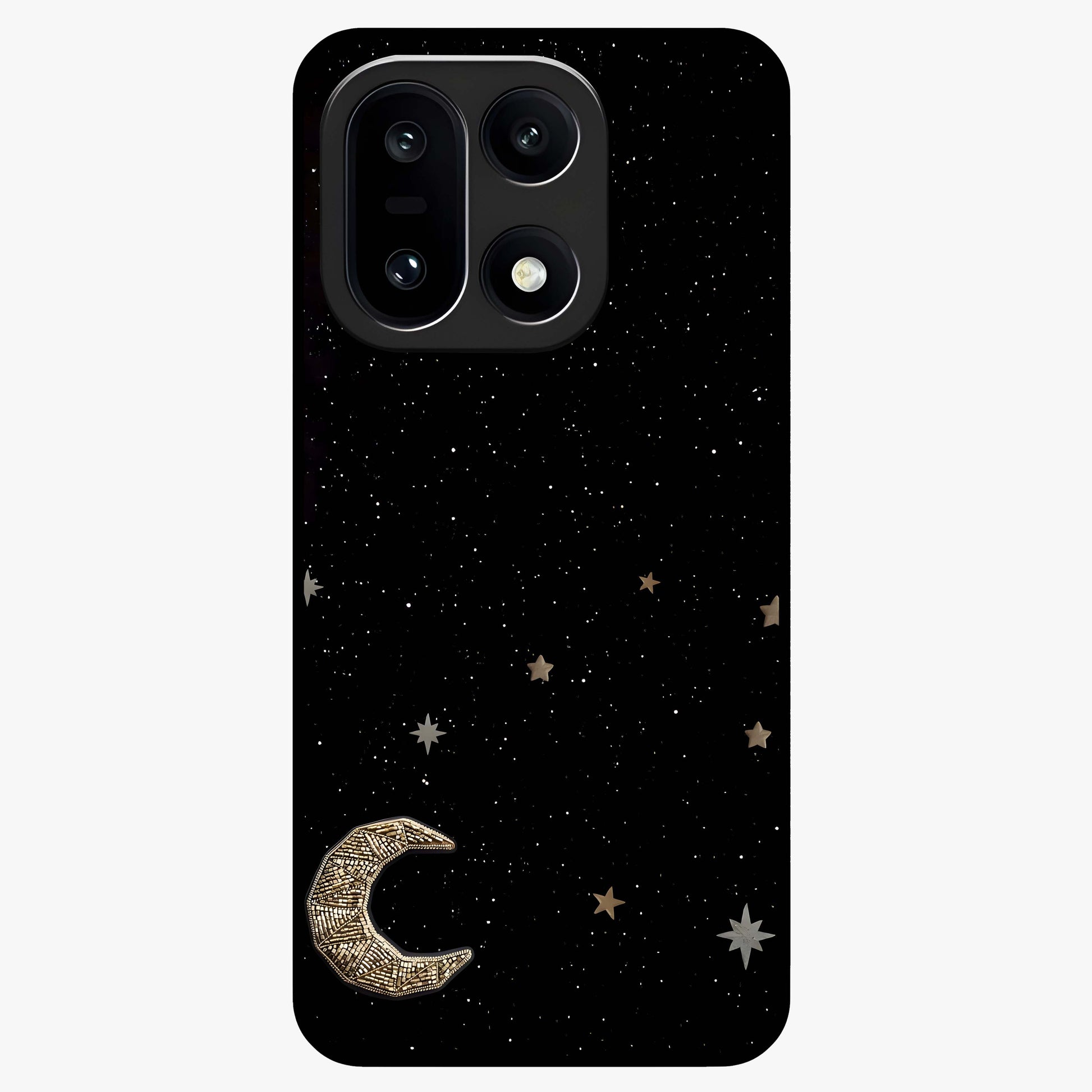 Twinkle Star With Half Moon Glass Case for 1+15 dreamy front view featuring star and crescent moon artwork