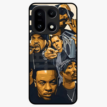 Urban Rap Legends Glass Case for 1+15 bold front view featuring street inspired music artwork