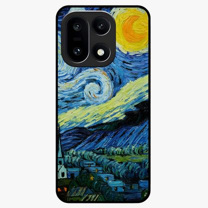 Van Gogh Art Glass Case for 1+15 artistic front view featuring painterly inspired classic artwork