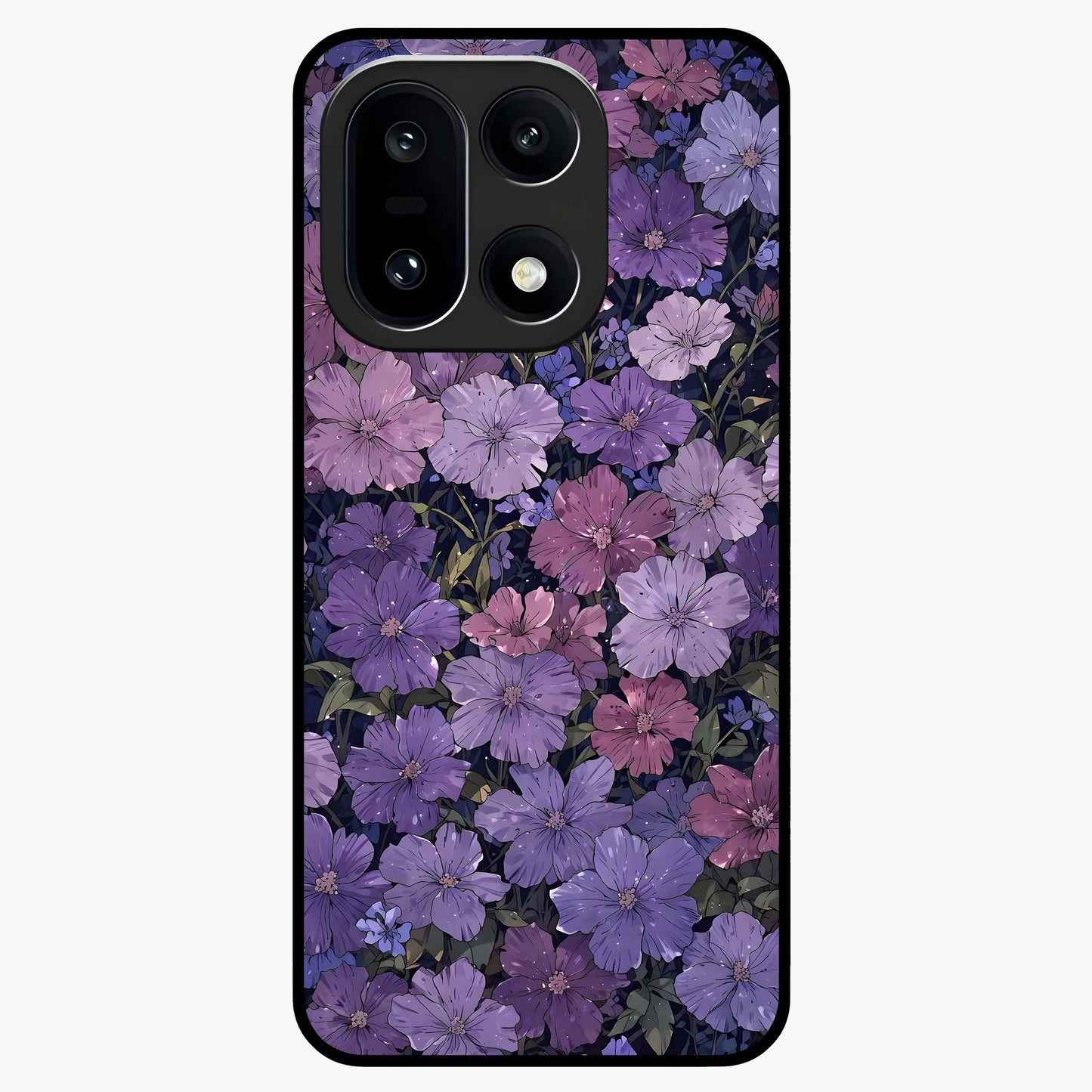 Velvet Bloom Tapestry Glass Case for 1+15 elegant front view featuring rich floral tapestry artwork