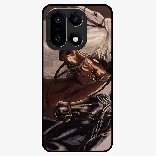 Wild Trio Gallop Glass Case for 1+15 powerful front view featuring three horses in motion with dynamic artwork