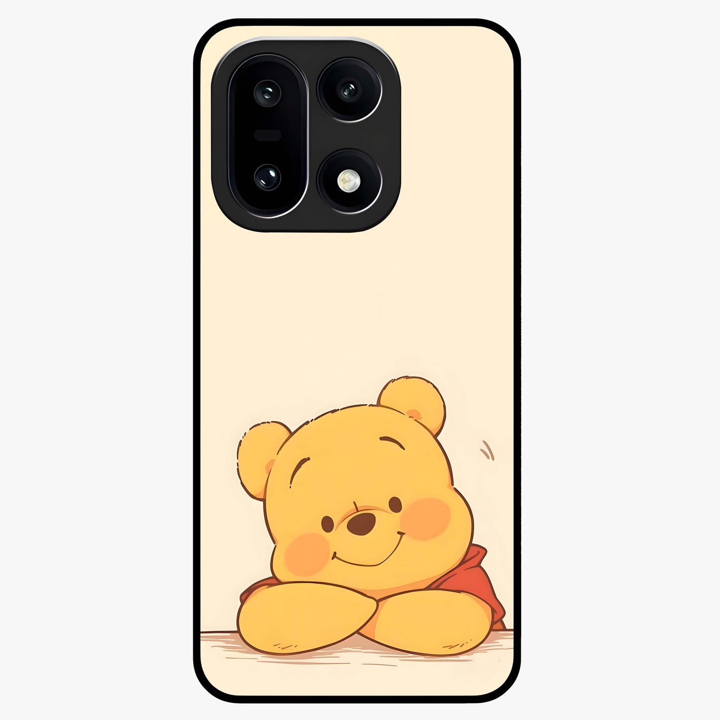 Winniethe Pooh Glass Case for 1+15 adorable front view featuring cute cartoon inspired artwork