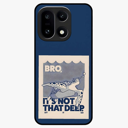 Worry Less Swim Glass Case for 1+15 uplifting front view featuring motivational typography with aquatic theme