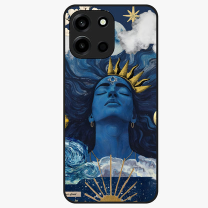 Aesthetic Lord Shiva Glass Case showing flat back view with divine Shiva artwork and glossy glass finish.