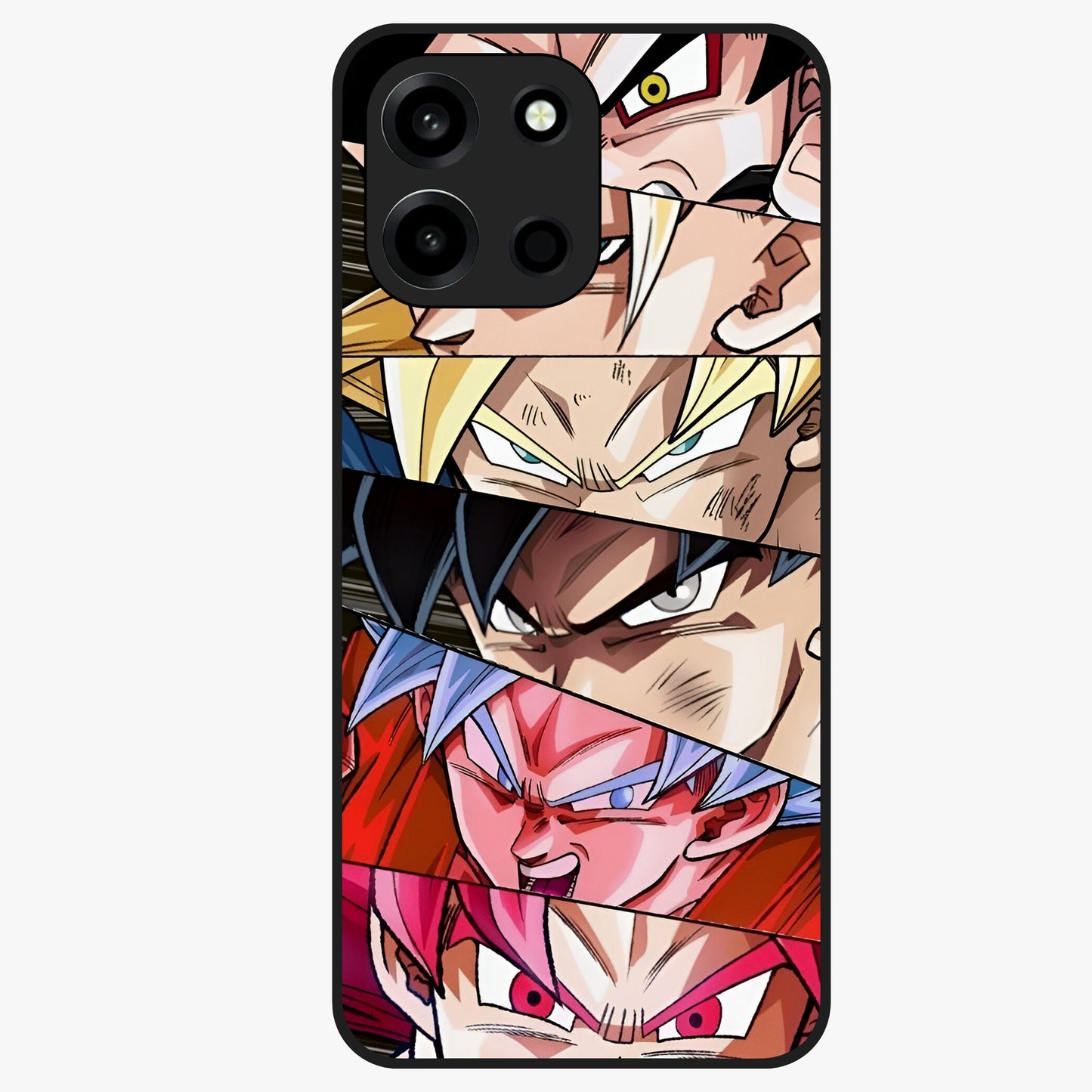 Anime Character Glass Case showing flat back view with vibrant anime artwork and glossy glass finish.