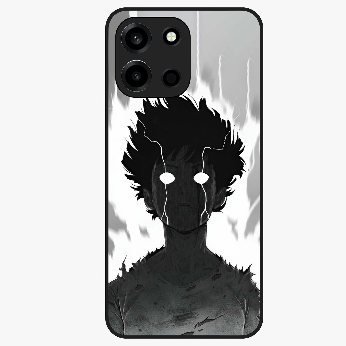 Awakened Inner Rage Glass Case showing flat back view with intense artistic artwork and glossy glass finish.