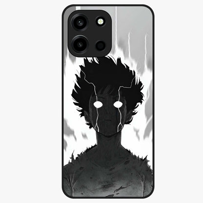 Awakened Inner Rage Glass Case showing flat back view with intense artistic artwork and glossy glass finish.