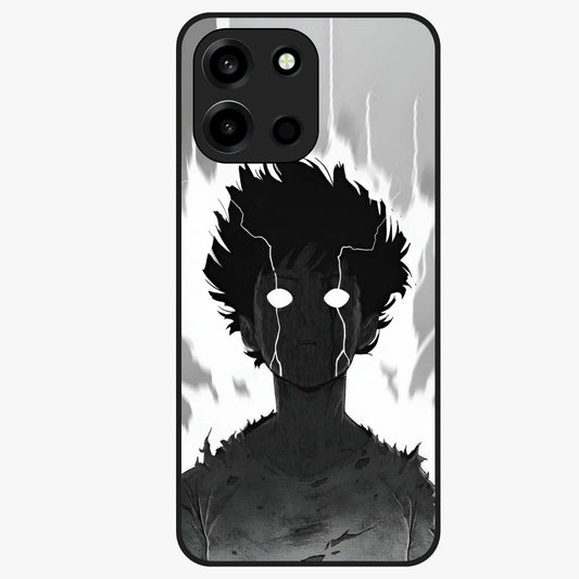 Awakened Inner Rage Glass Case showing flat back view with intense artistic artwork and glossy glass finish.